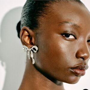 ZARA 4PC Pearls And Silver Bow Stud Earring Set | NWOT